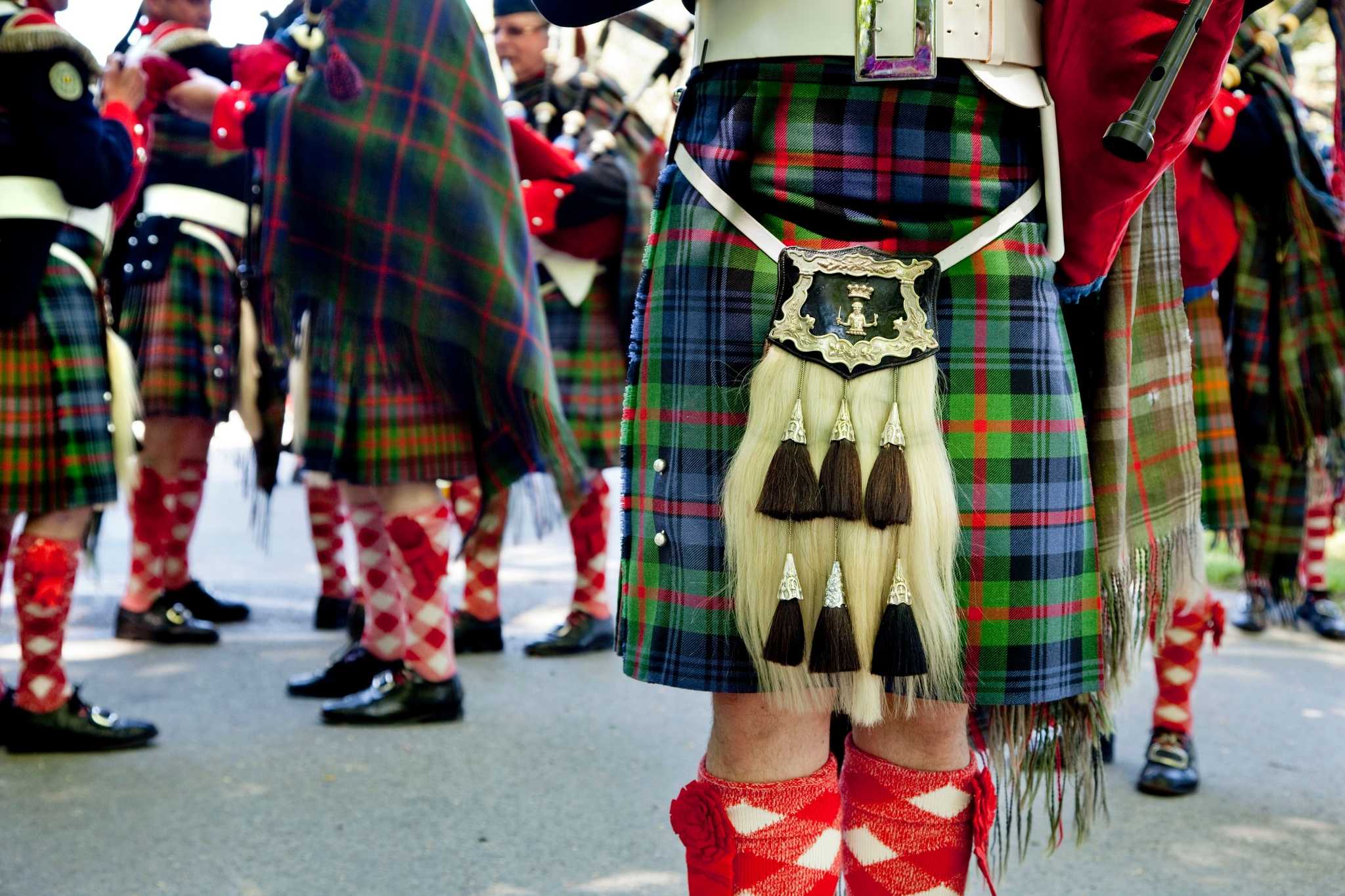 Kilts escocesas para hombre, juego de 10 piezas, falda escocesa