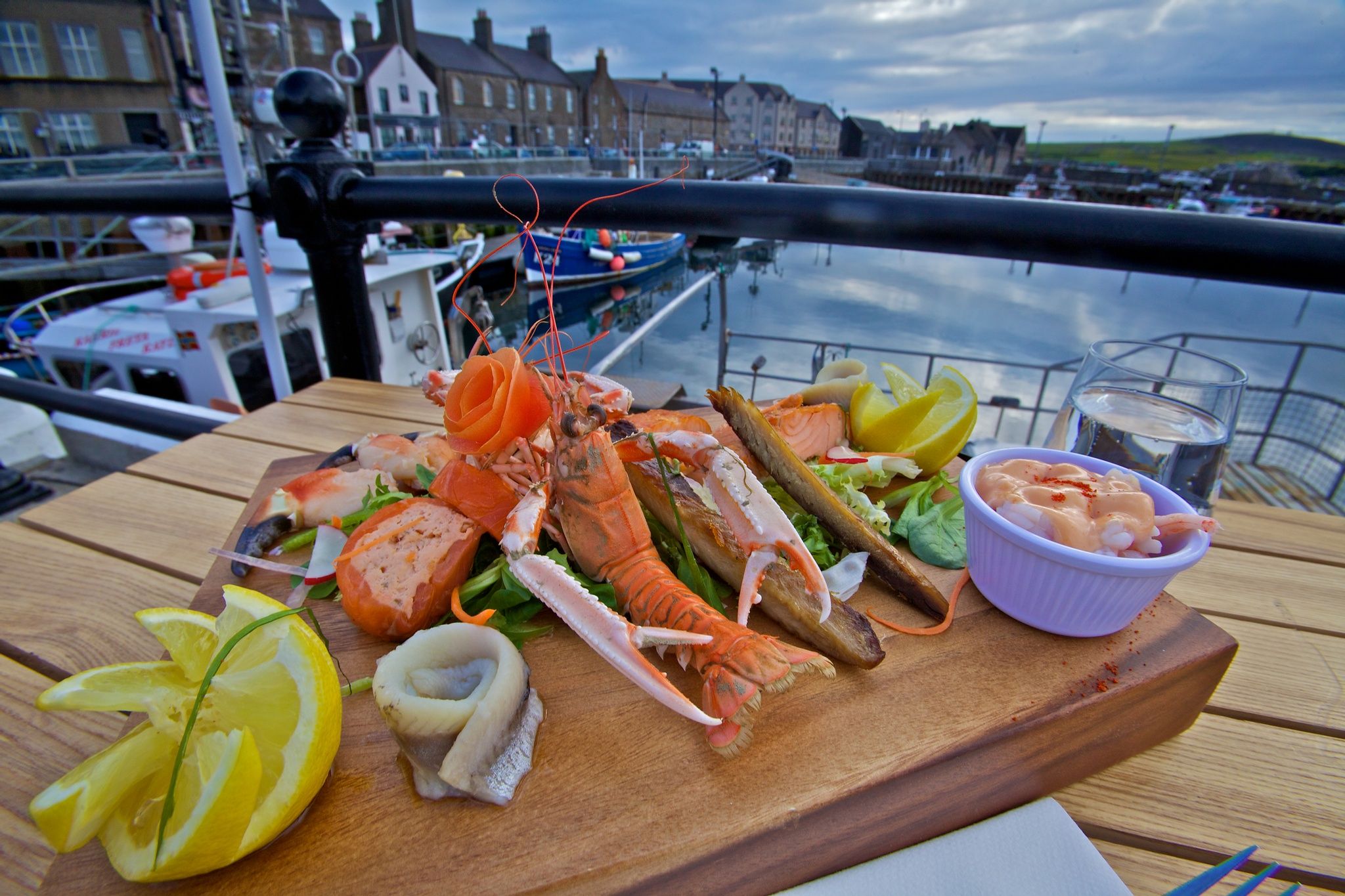 Freshly caught seafood at Kirkwall harbour, Kirkwall Hotel.