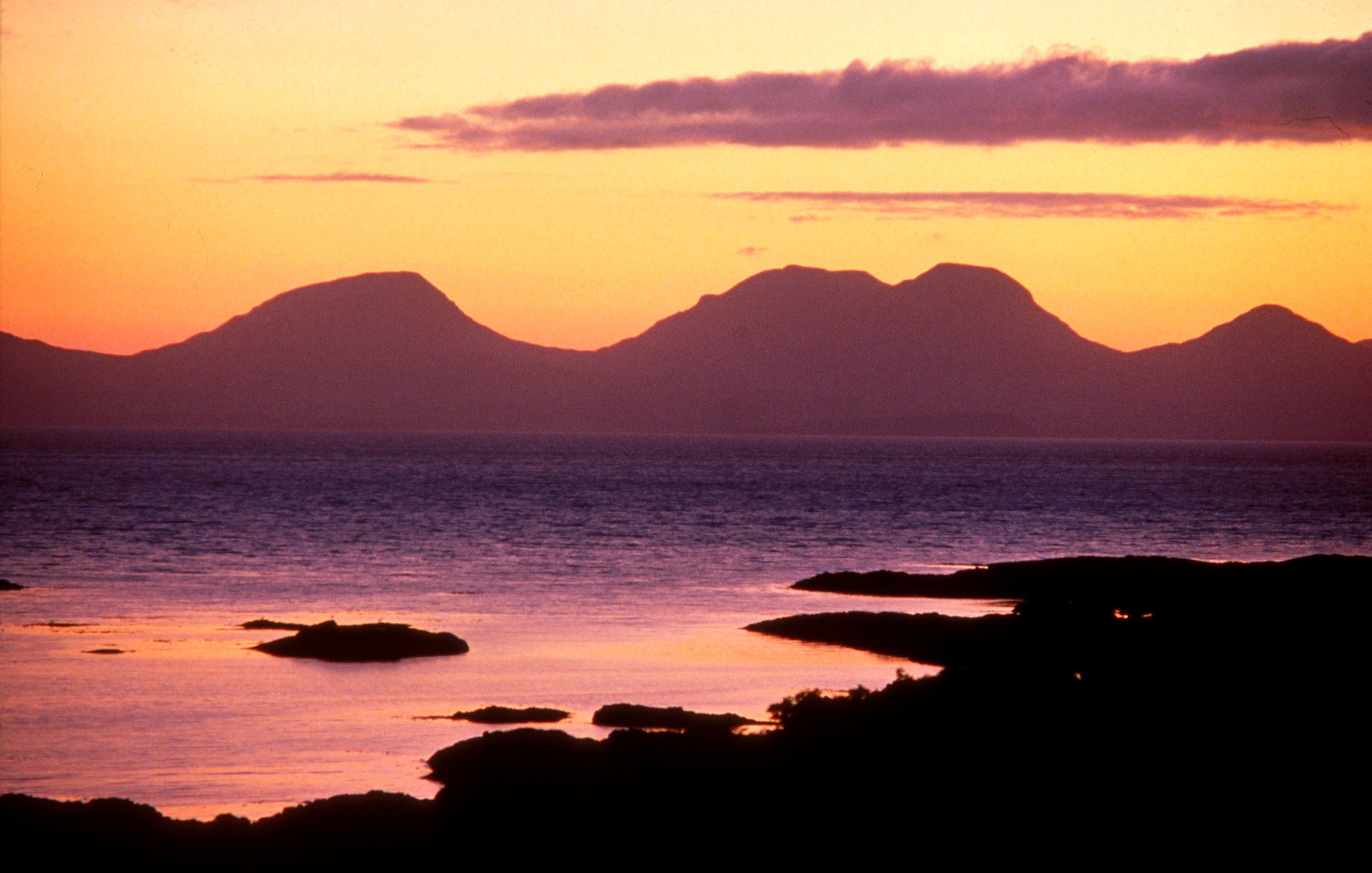The Paps of Jura at sunset