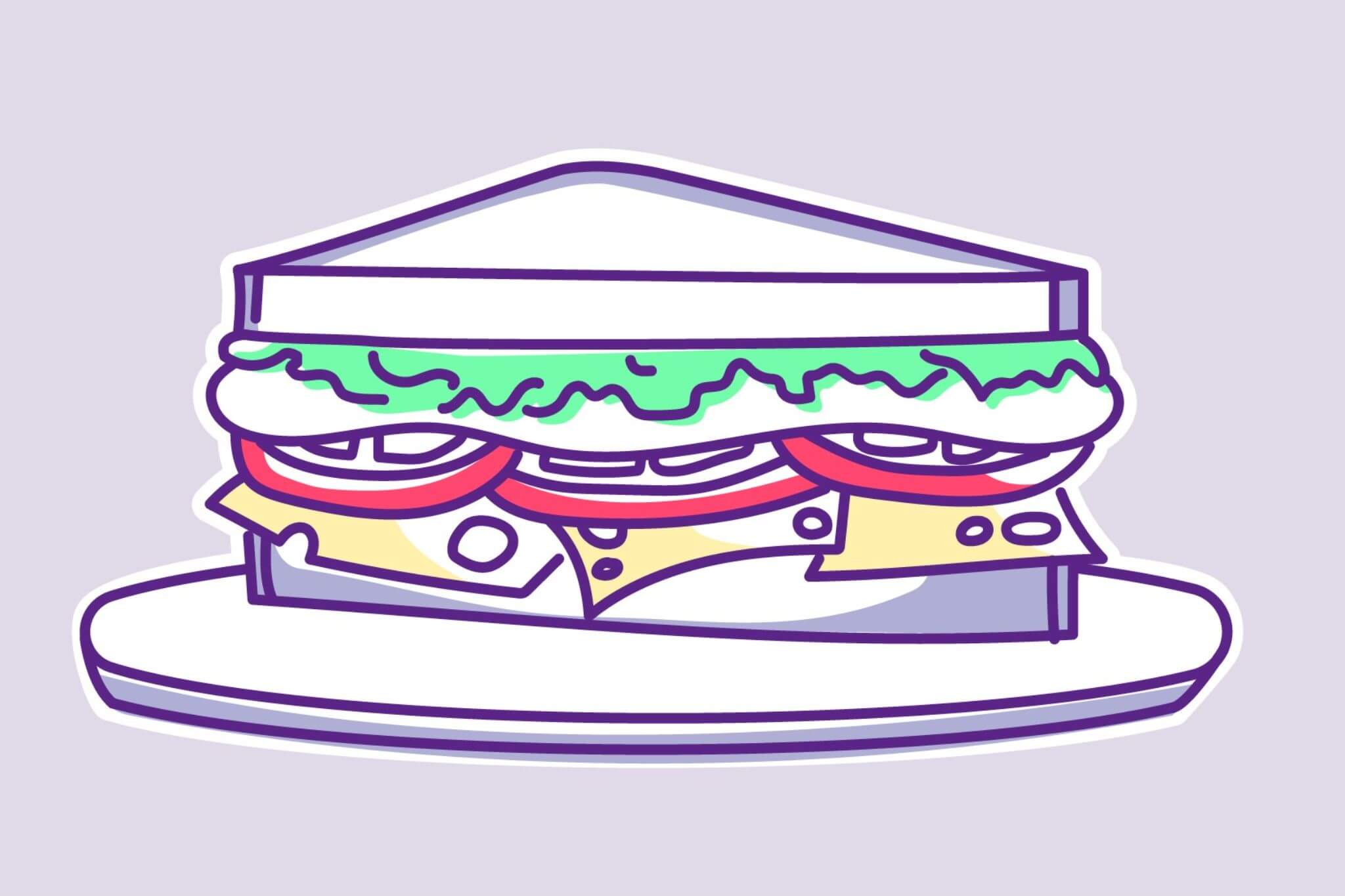 Piece meaning a sandwich
