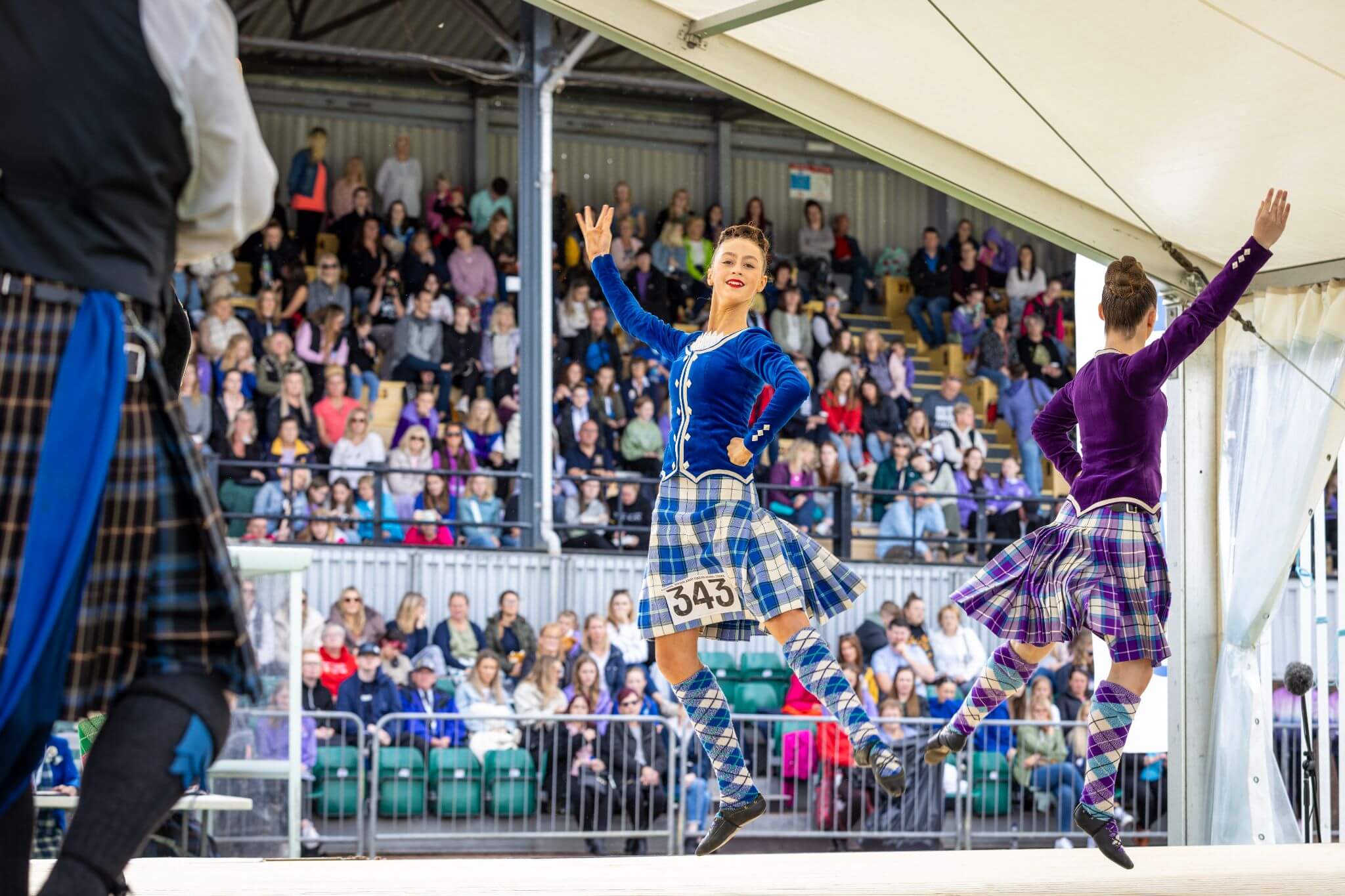 Scottish Highland dancers performing at the Cowal Highland Gathering