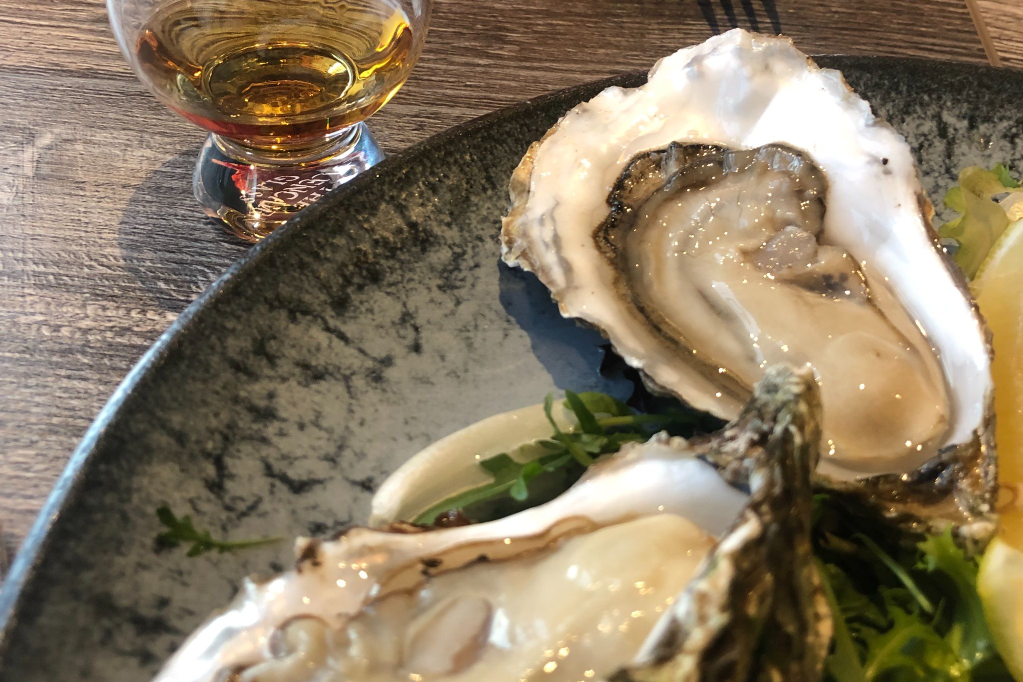 A plate of oysters at Ee-Usk restaurant in Oban
