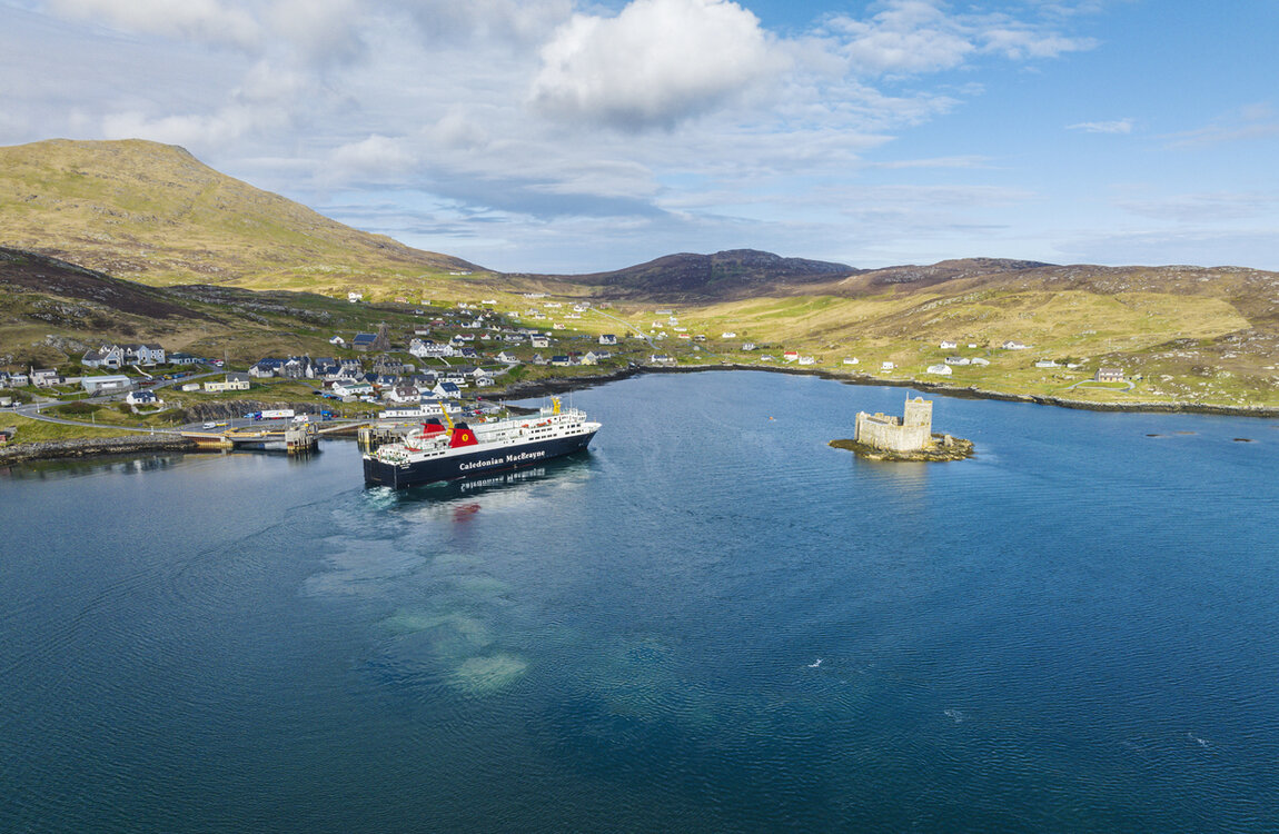 Kisimul Castle and CalMac Ferry at Castlebay