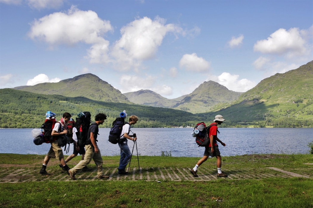Group of hill walkers on the West Highland Way.